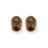 Picture of 14k 7x5 Oval Smokey Quartz Earring