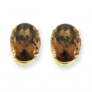 Picture of 14k 10x8 Oval Smokey Quartz Earring