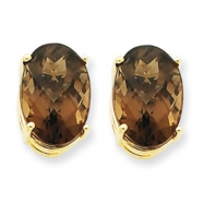Picture of 14k 14x10 Oval Smokey Quartz Earring