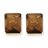 Picture of 14k 12x10 Emerald Smokey Quartz Earring