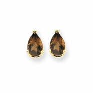 Picture of 14k 6x4 Pear Smokey Quartz Earring