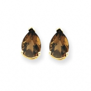 Picture of 14k 7x5 Pear Smokey Quartz Earring
