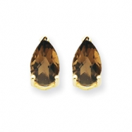 Picture of 14k 8x5 Pear Smokey Quartz Earring