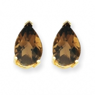 Picture of 14k 10x7 Pear Smokey Quartz Earring