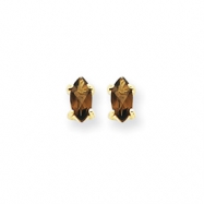 Picture of 14k 5x2.5 Marquise Smokey Quartz Earring