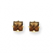 Picture of 14k 4mm Square Smokey Quartz Earring