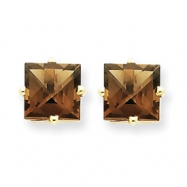 Picture of 14k 7mm Square Smokey Quartz Earring