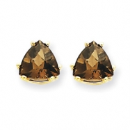 Picture of 14k 7mm Trillion Smokey Quartz Earring