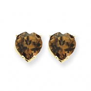 Picture of 14k 7mm Heart Smokey Quartz Earring
