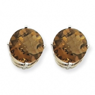 Picture of 14kw 10mm Round Smokey Quartz Earring