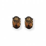 Picture of 14kw 6x4 Oval Smokey Quartz Earring