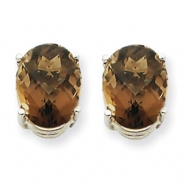 Picture of 14kw 10x8 Oval Smokey Quartz Earring