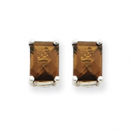 Picture of 14kw 7x5mm Emerald Smokey Quartz Earring