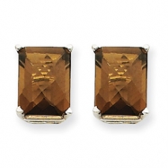 Picture of 14kw 9x7mm Emerald Smokey Quartz Earring