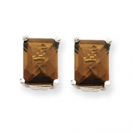 Picture of 14kw 8x6mm Emerald Smokey Quartz Earring