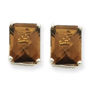 Picture of 14kw 10x8mm Emerald Smokey Quartz Earring