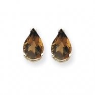 Picture of 14kw 7x5 Pear Smokey Quartz Earring