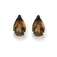 Picture of 14kw 8x5 Pear Smokey Quartz Earring