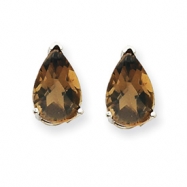 Picture of 14kw 9x6 Pear Smokey Quartz Earring
