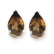 Picture of 14kw 10x7 Pear Smokey Quartz Earring