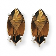 Picture of 14kw Marquise 4-Prong 12 x 6mm Smokey Quartz Earring