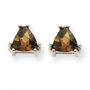 Picture of 14kw 5mm Trillion Smokey Quartz Earring