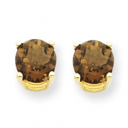 Picture of 14k 5mm Round Smokey Quartz Earring