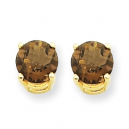 Picture of 14k 6mm Round Smokey Quartz Earring