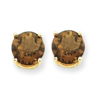 Picture of 14k 7mm Round Smokey Quartz Earring