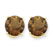 Picture of 14k 9mm Round Smokey Quartz Earring