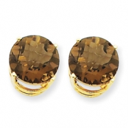 Picture of 14k 10mm Round Smokey Quartz Earring