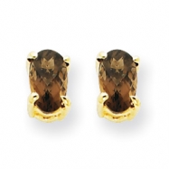Picture of 14k 5x3 Oval Smokey Quartz Earring