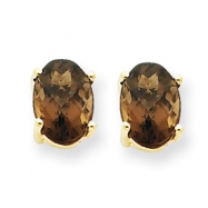Picture of 14k 7x5 Oval Smokey Quartz Earring