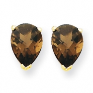 Picture of 14k 7x5 Pear Smokey Quartz Earring