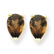 Picture of 14k 8x5 Pear Smokey Quartz Earring