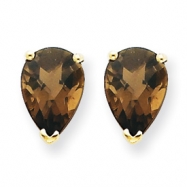 Picture of 14k 9x6 Pear Smokey Quartz Earring
