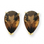 Picture of 14k 10x7 Pear Smokey Quartz Earring