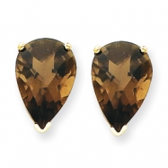 Picture of 14k 12x8 Pear Smokey Quartz Earring