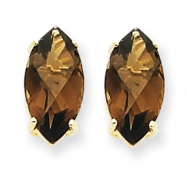 Picture of 14k 12x6 Marquise Smokey Quartz Earring