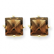 Picture of 14k 7mm Square Smokey Quartz Earring