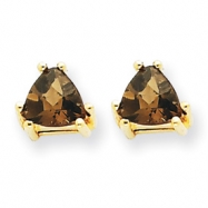 Picture of 14k 5mm Trillion Smokey Quartz Earring