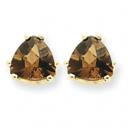 Picture of 14k 7mm Trillion Smokey Quartz Earring