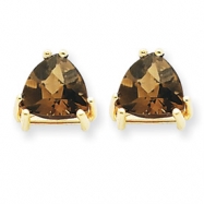 Picture of 14k 8mm Trillion Smokey Quartz Earring