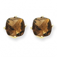Picture of 14k 7mm Cushion Smokey Quartz Earring