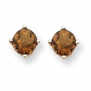 Picture of 14kw 4mm Round Smokey Quartz Earring