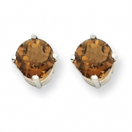 Picture of 14kw 5mm Round Smokey Quartz Earring