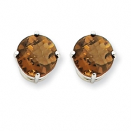 Picture of 14kw 8mm Round Smokey Quartz Earring