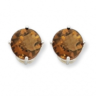 Picture of 14kw 9mm Round Smokey Quartz Earring