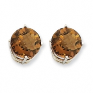 Picture of 14kw 10mm Round Smokey Quartz Earring