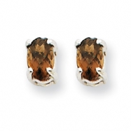 Picture of 14kw 5x3 Oval Smokey Quartz Earring